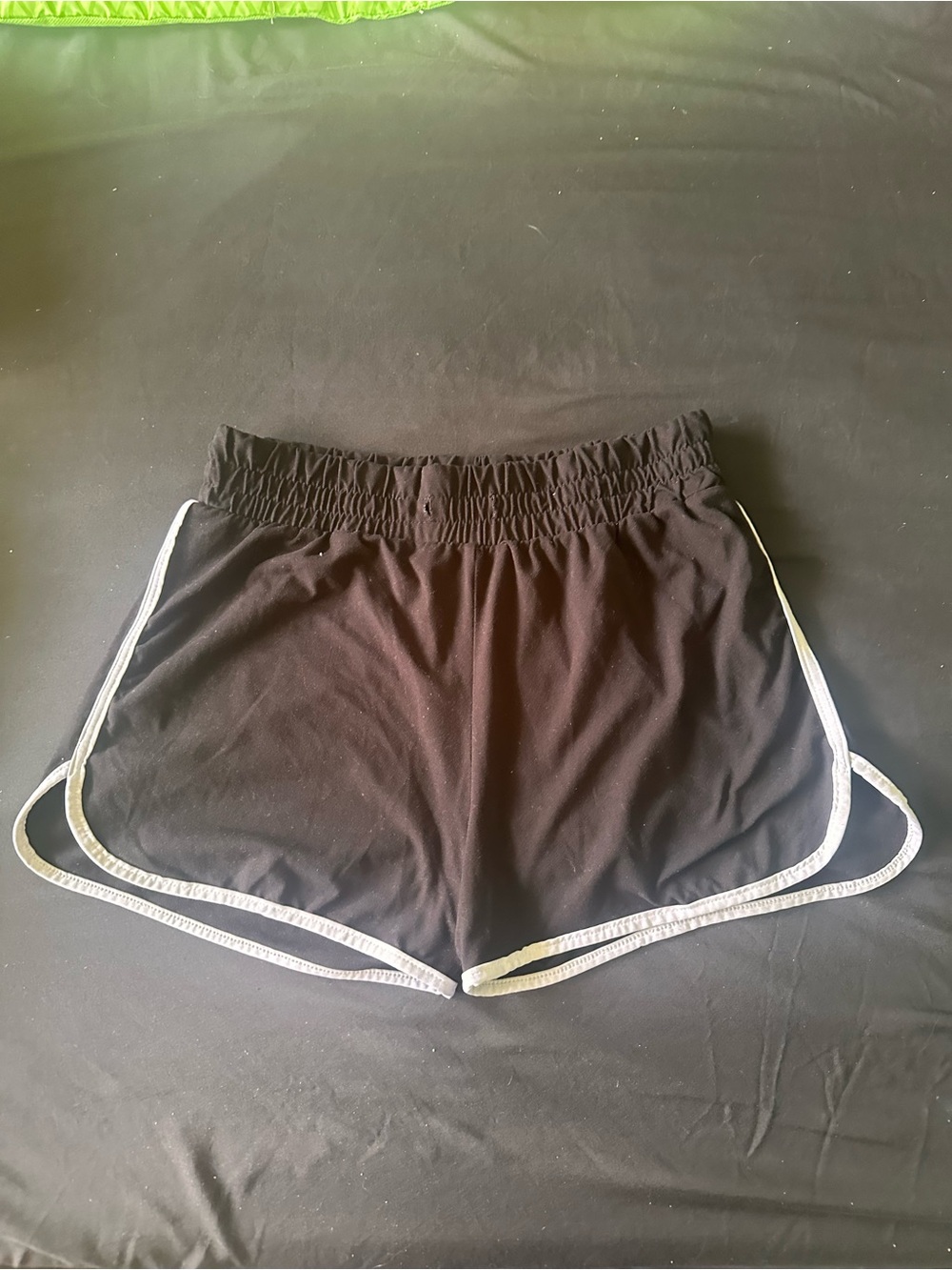 Black Women's Athletic Shorts with White Trim